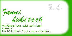 fanni lukitsch business card